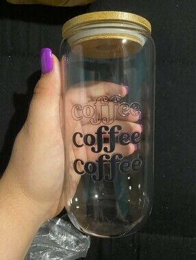 Glass Coffee Storage Jar with Gold Lid - Clear